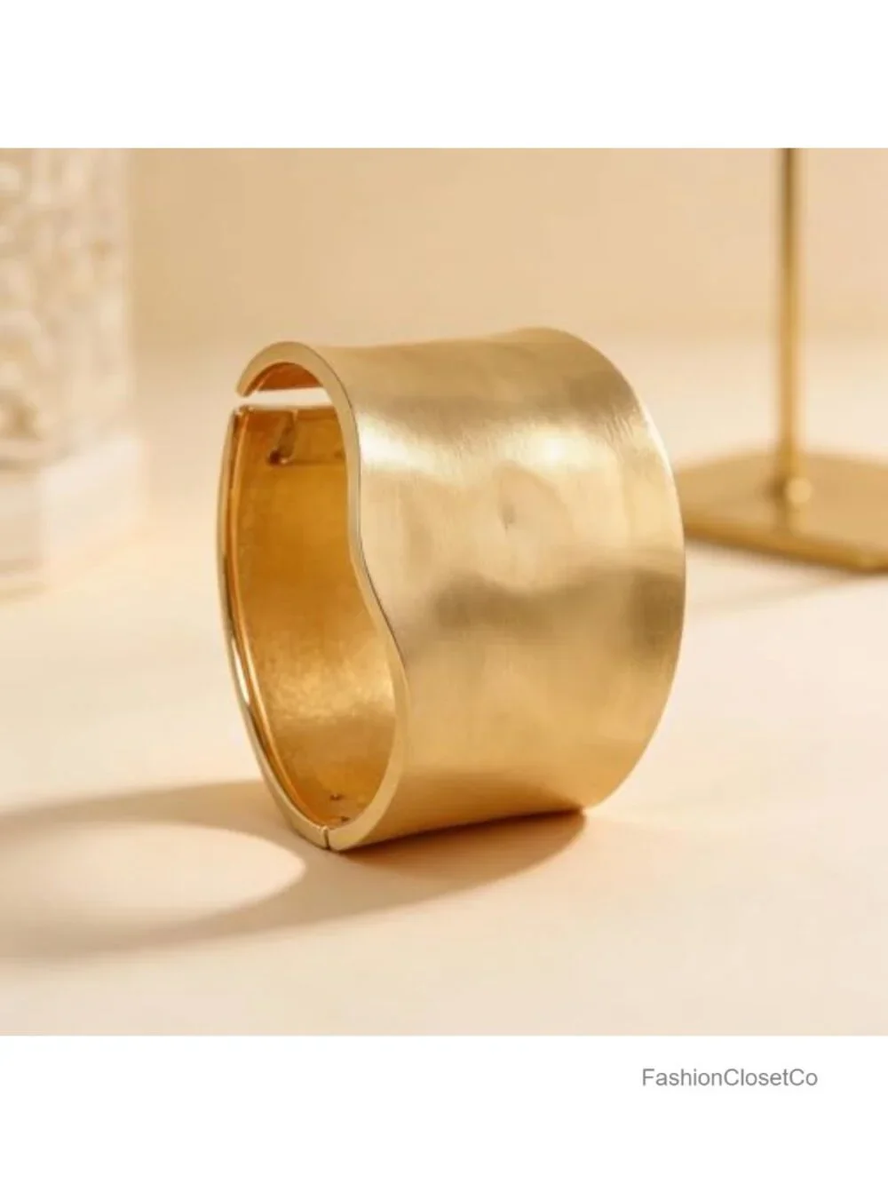 Gold Chunky Bangle Bracelets for Women Big Thick Cuff Bracelet Stackable Non